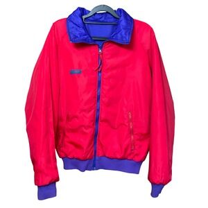VINTAGE Columbia Sportswear Company Reversible Jacket Mens Medium Blue Red Nylon
